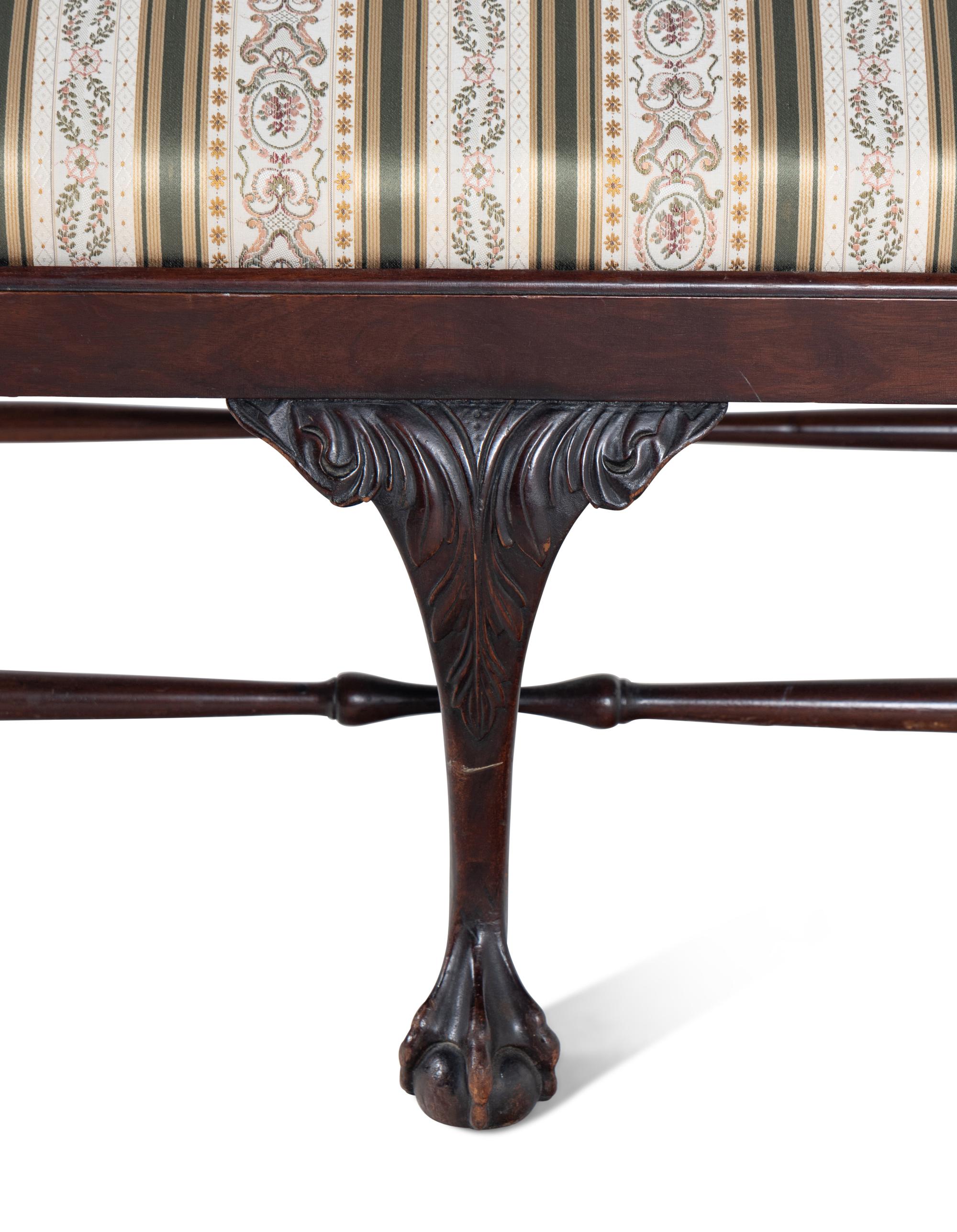 A George III Style Carved Mahogany Settee