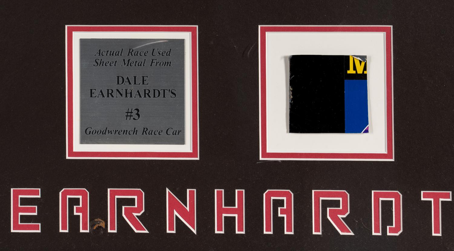 A Dale Earnhardt Signed Autograph Display Including Race Used Artifact (Beckett Authentication Services)