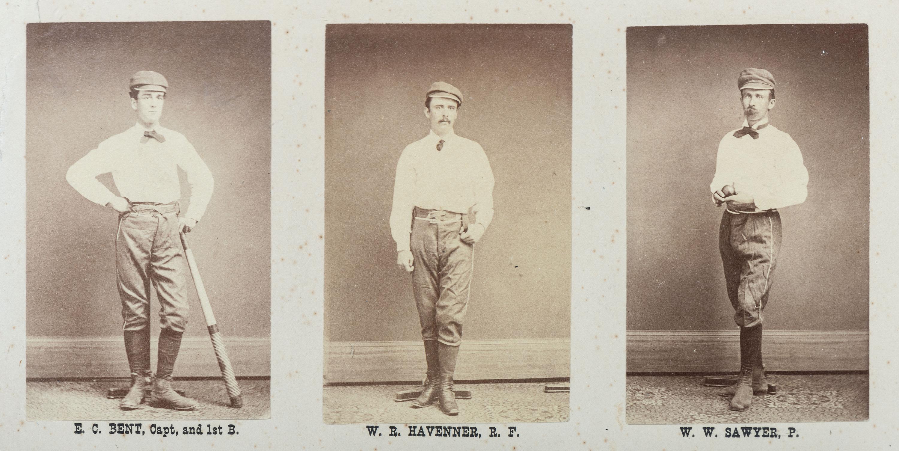 [SPORTS - EARLY PHOTOGRAPHY]. Albumen photograph display of the Cheyenne Base Ball Club; Champions of Wyoming Territory. 1874.