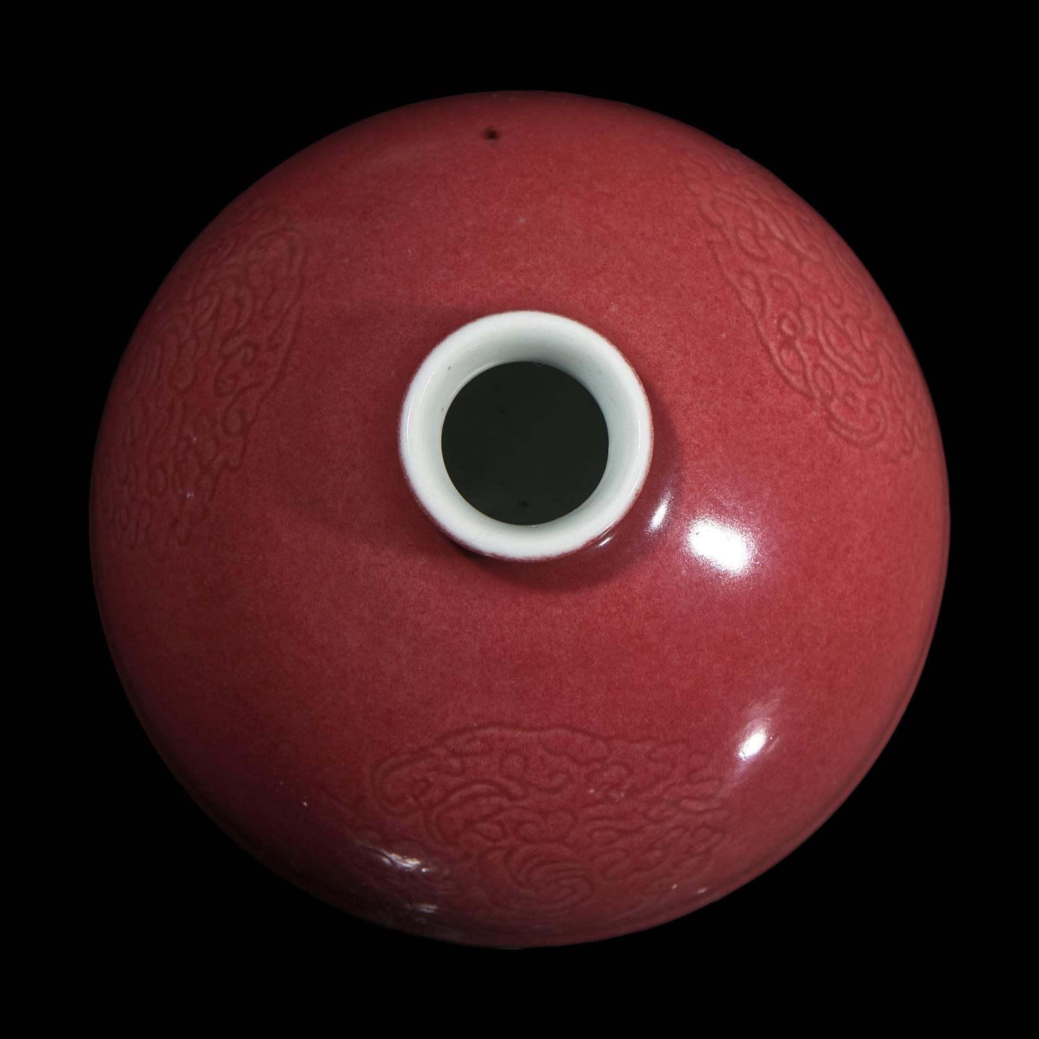 A Chinese Copper-Red Glazed Water Coupe, Taibaizun, Late Qing Dynasty 晚清 釉裡紅太白尊