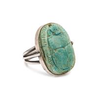 SILVER AND ANCIENT SCARAB RING