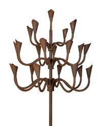 Three Wrought Iron Calla Lily Design 21-Light Torcheres — 20TH CENTURY