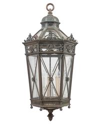 A Large Neoclassical Patinated Metal Hall Lantern