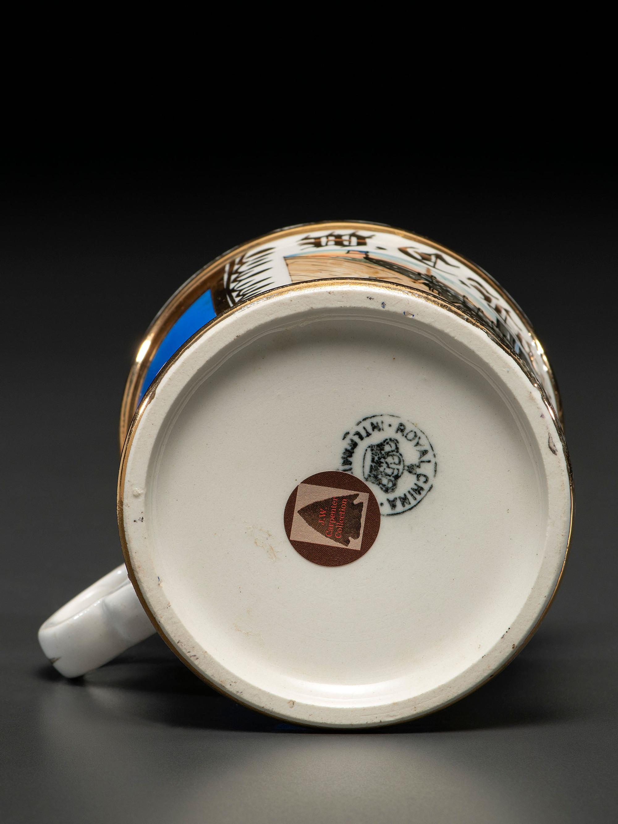 A Ship Builder's Porcelain Occupational Shaving Mug