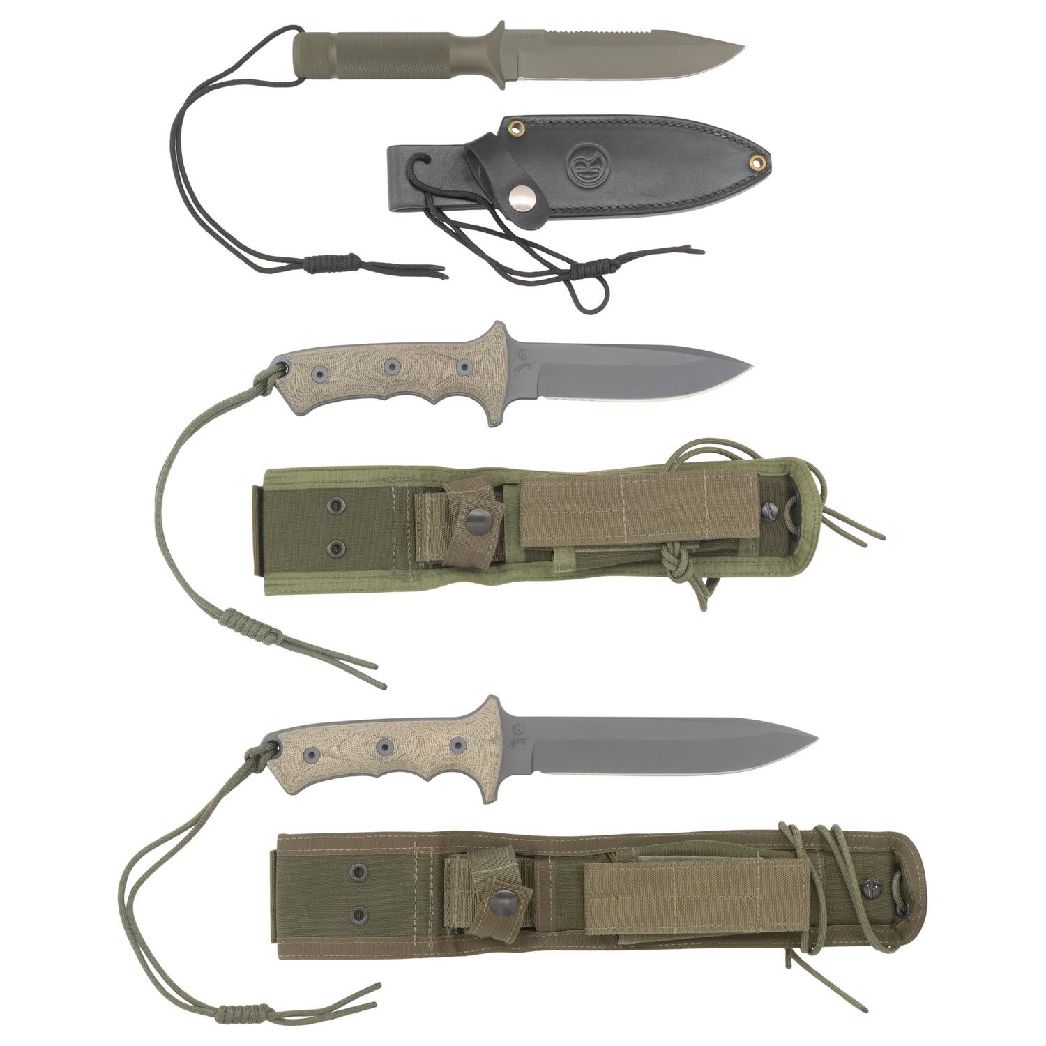 Lot of Three Chris Reeve Knives Including: 7" Green Beret, 5" Green Beret, 5.5" Aviator
