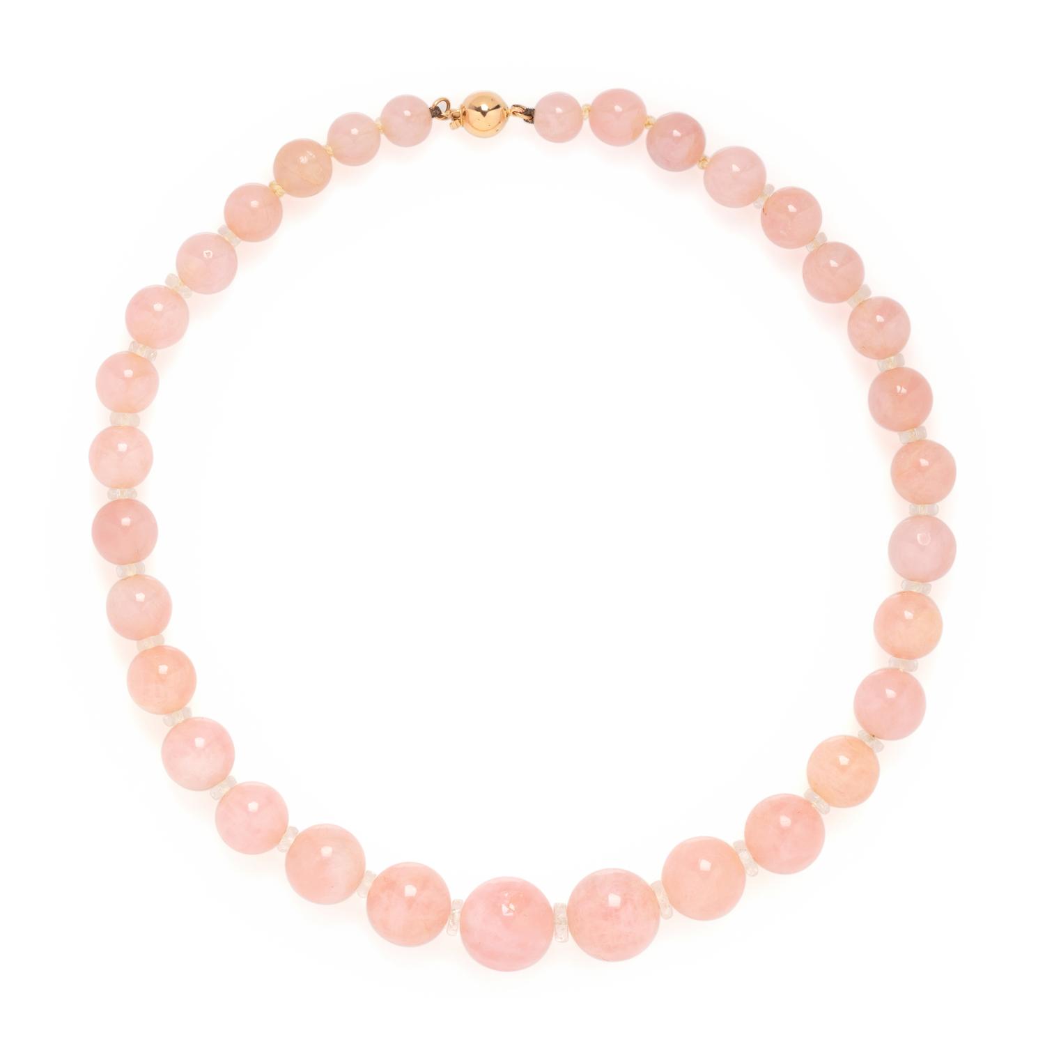 ROSE QUARTZ BEAD NECKLACE