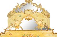 A Venetian Style Painted Bed with Mirrored Sections