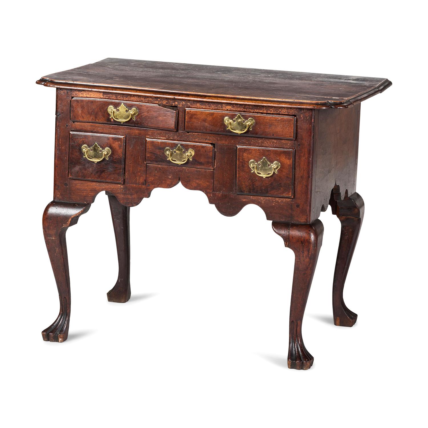 A Queen Anne Figured Walnut Dressing Table
