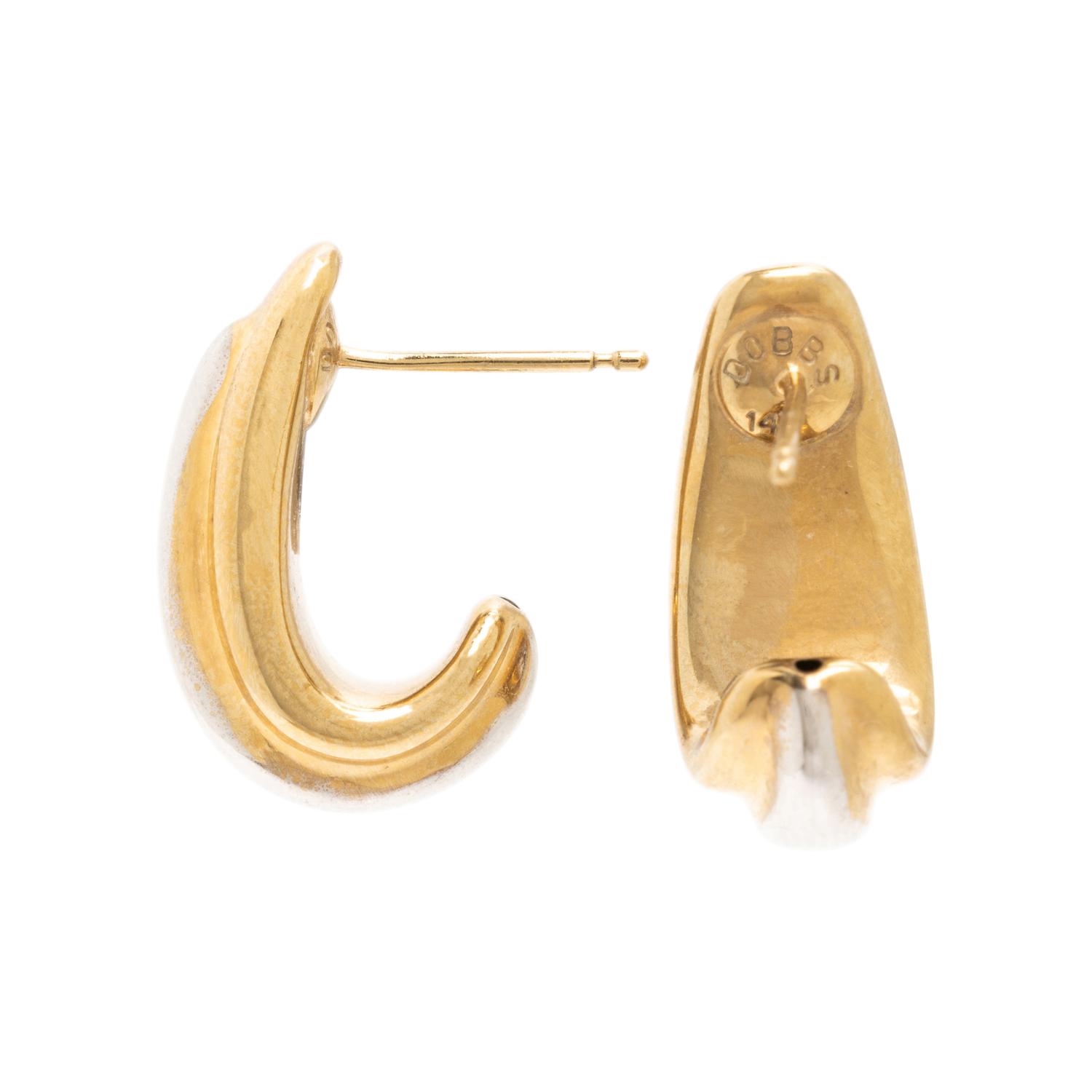Three Pairs of Yellow Gold Earrings
