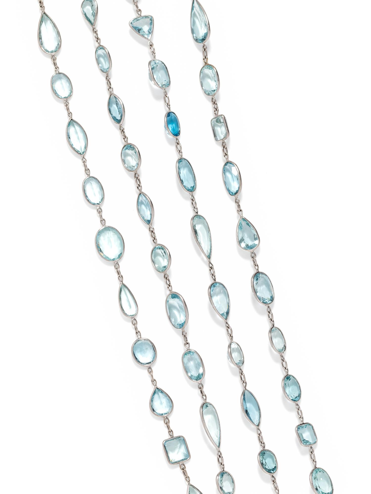 AQUAMARINE LONGCHAIN NECKLACE