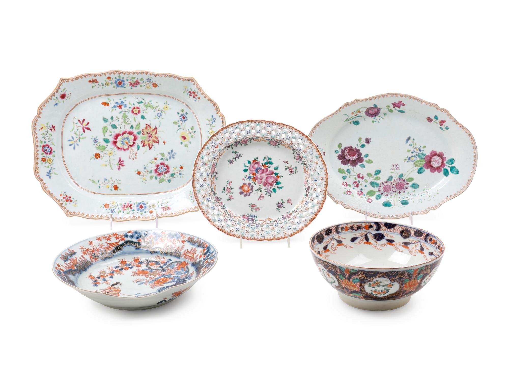 Three Chinese Export Famille Rose Porcelain Chargers