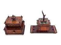 Two Carved and Painted Wood Whimsy Boxes