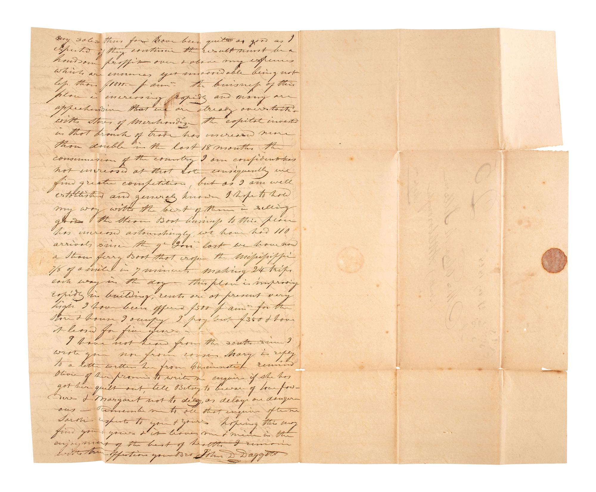 [MISSOURI] -- [MISSOURI TERRITORY]. Ephemera related to early Missouri settlement and history, including a grand jury indictment for cheating with a "gambling device" adapted for playing cards.