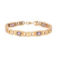 THREE MULTI-GEMSTONE AND YELLOW GOLD BRACELETS