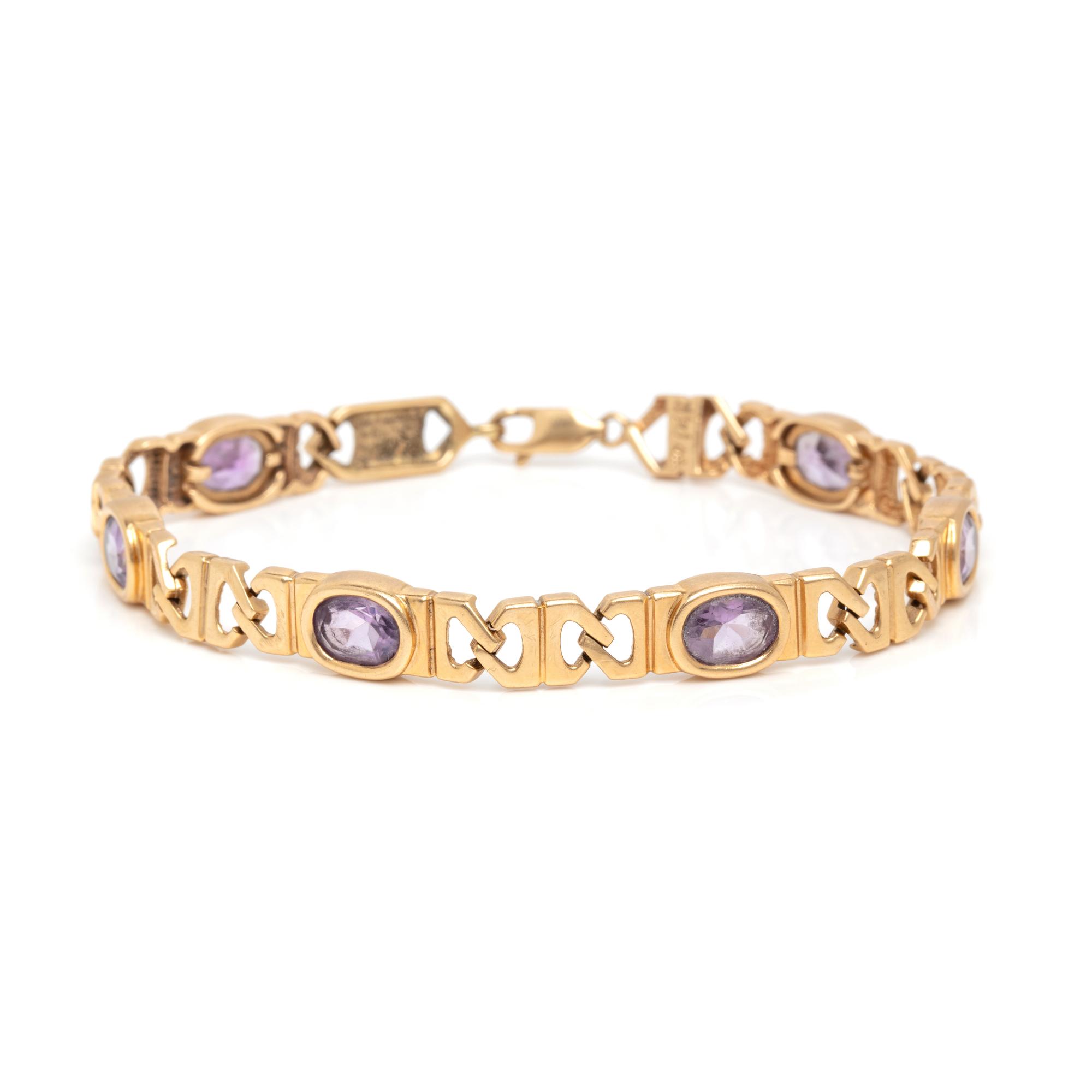 THREE MULTI-GEMSTONE AND YELLOW GOLD BRACELETS