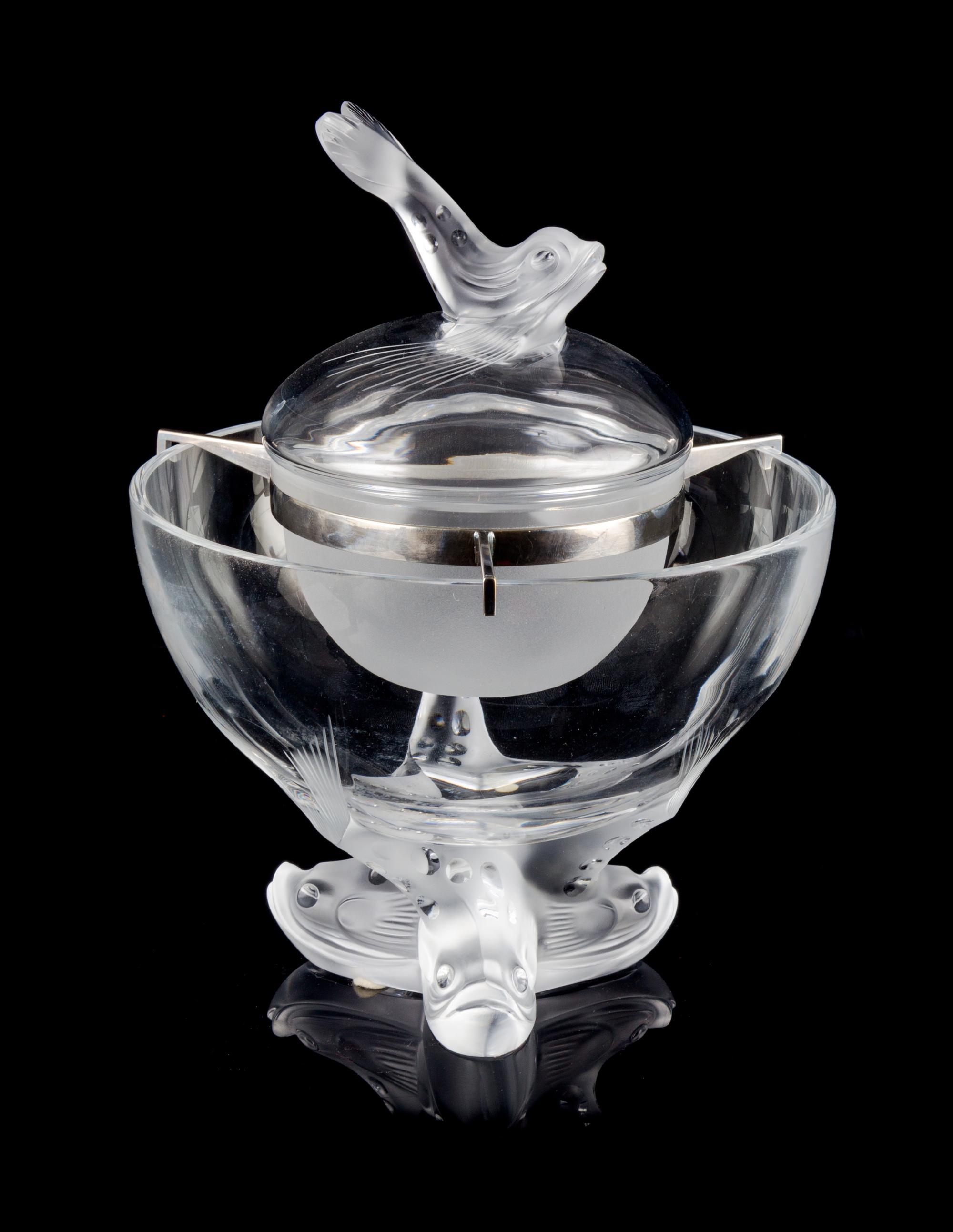 Lalique, , an Igor pattern glass caviar server