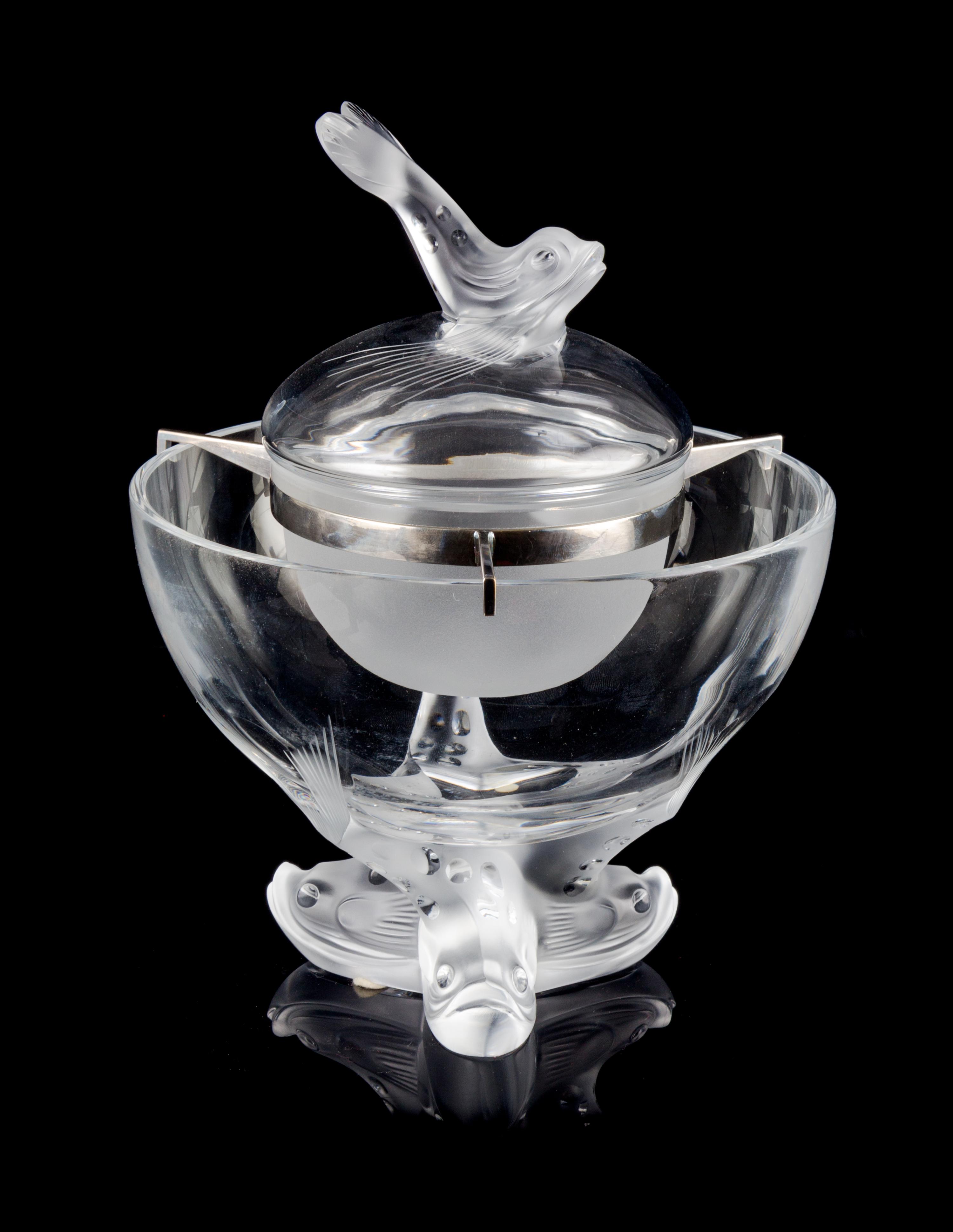 Lalique, , an Igor pattern glass caviar server