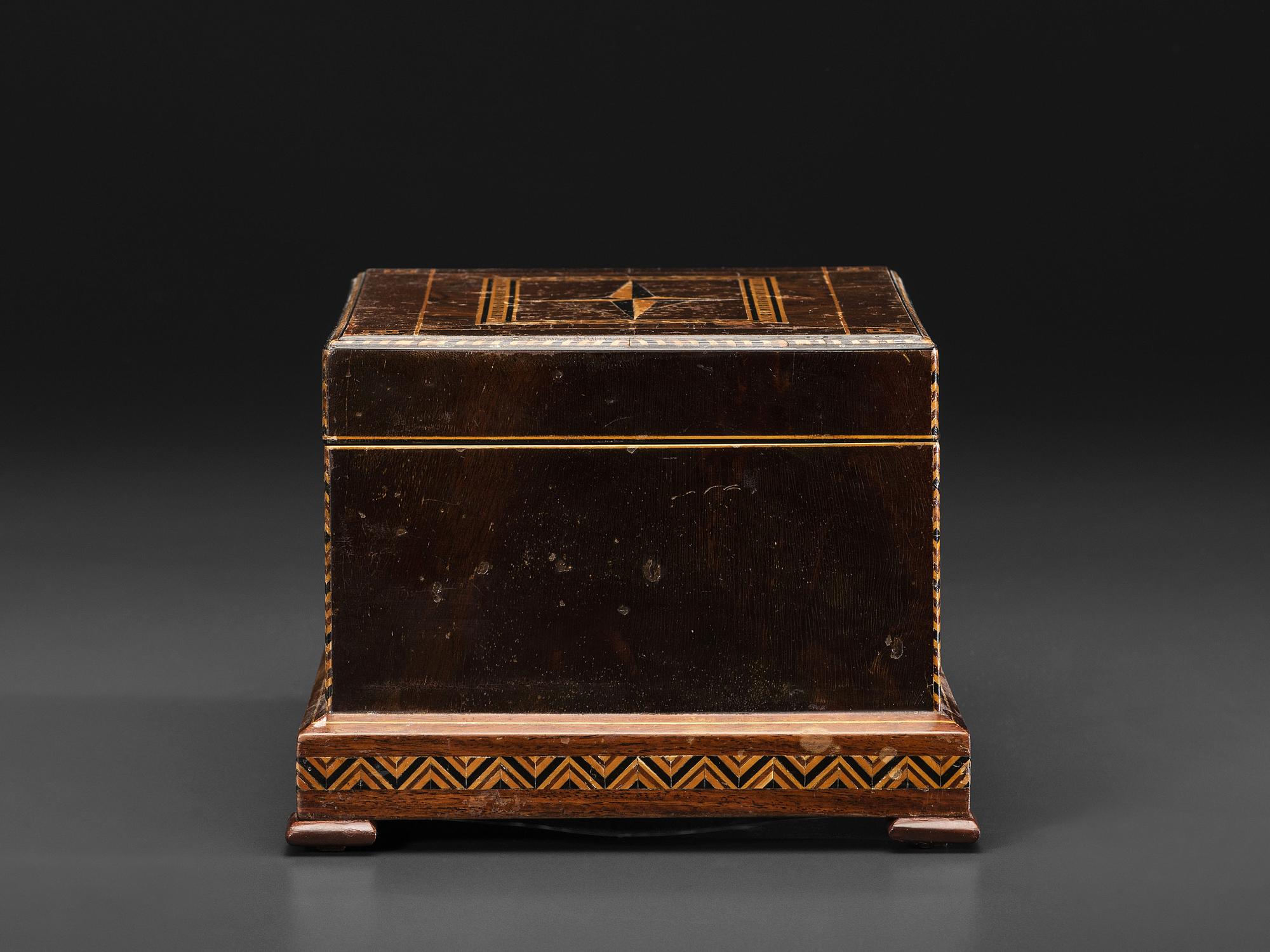 A New York Marquetry Award Sewing or Jewelry Box