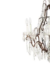 A Louis XV Style Cut Glass and Gilt Metal Chandelier