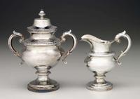 Large silver covered sugar and creamer r & w wilson, philadelphia, pa, 19th century