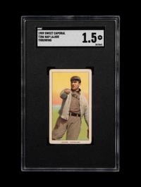 A 1909 T206 Sweet Caporal Nap Lajoie Throwing Baseball Card (SGC 1.5 FAIR)