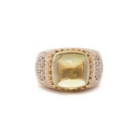BICOLOR GOLD, PERIDOT AND DIAMOND RING