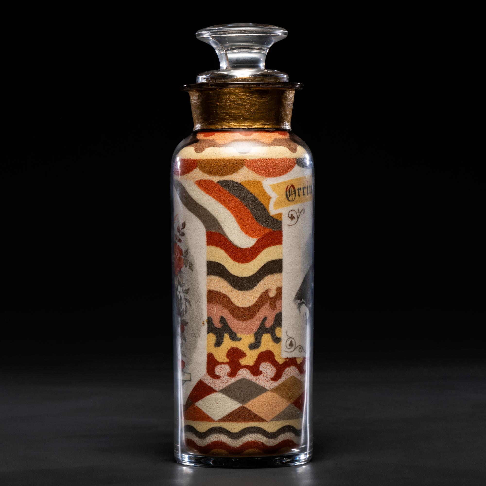 A Rare and Important Andrew Clemens (American, 1857-1894) Portrait Sand Bottle