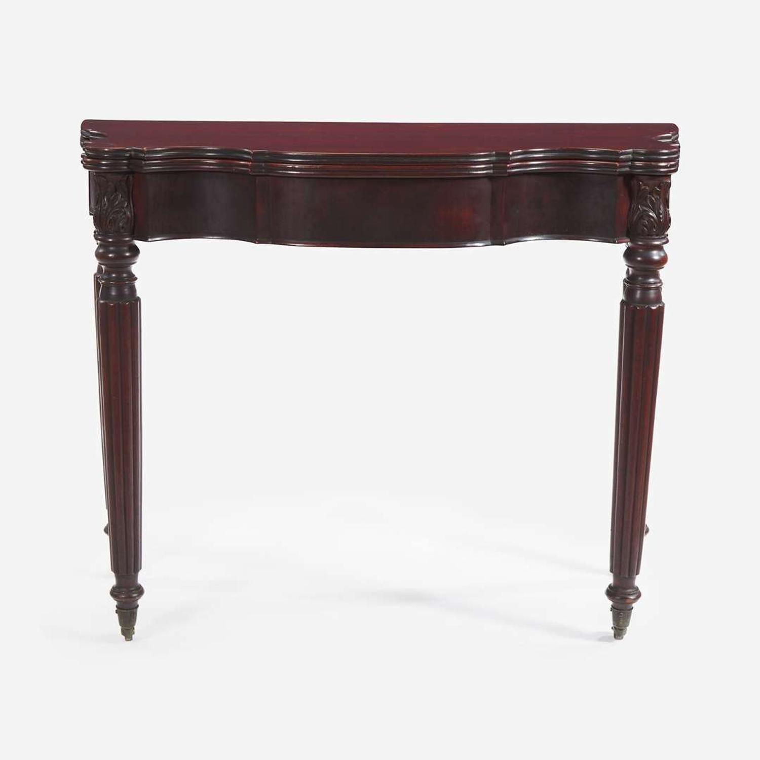 A Federal carved mahogany card table Salem or Boston, MA, circa 1820