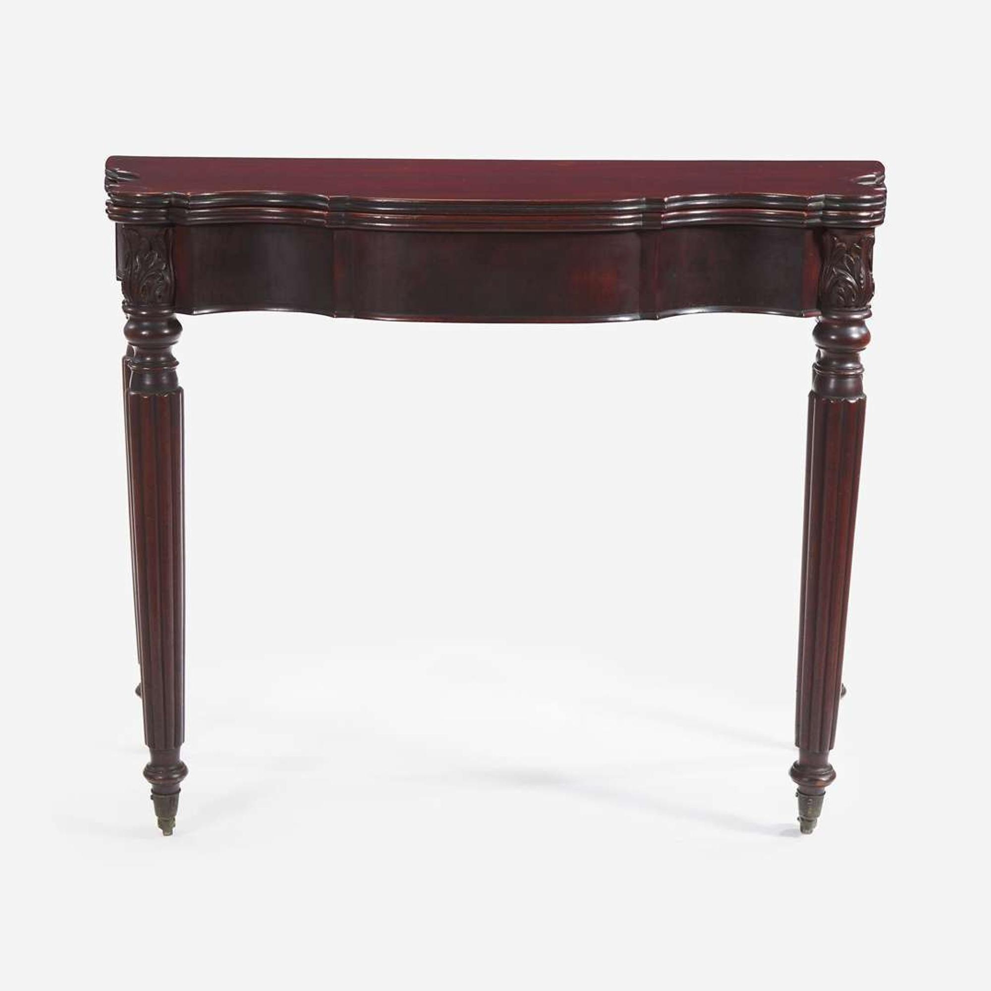 A Federal carved mahogany card table Salem or Boston, MA, circa 1820