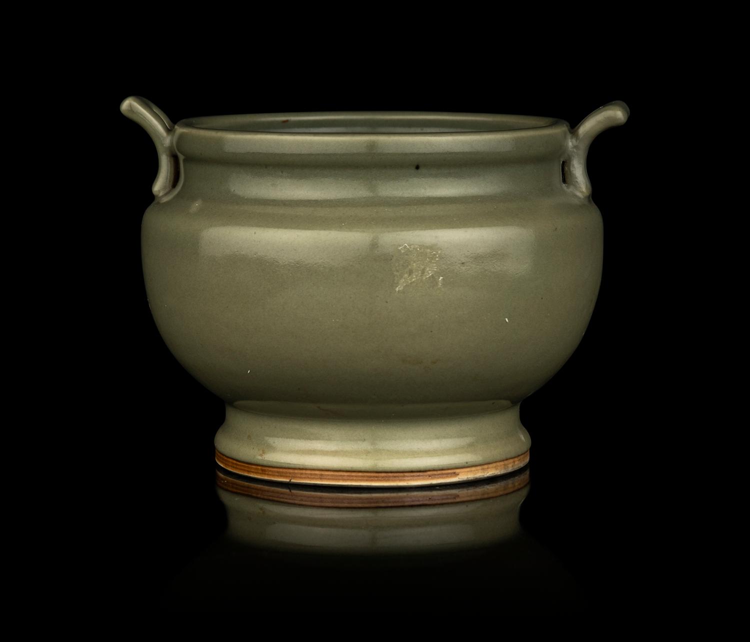 A Chinese Celadon Glazed Porcelain Censer