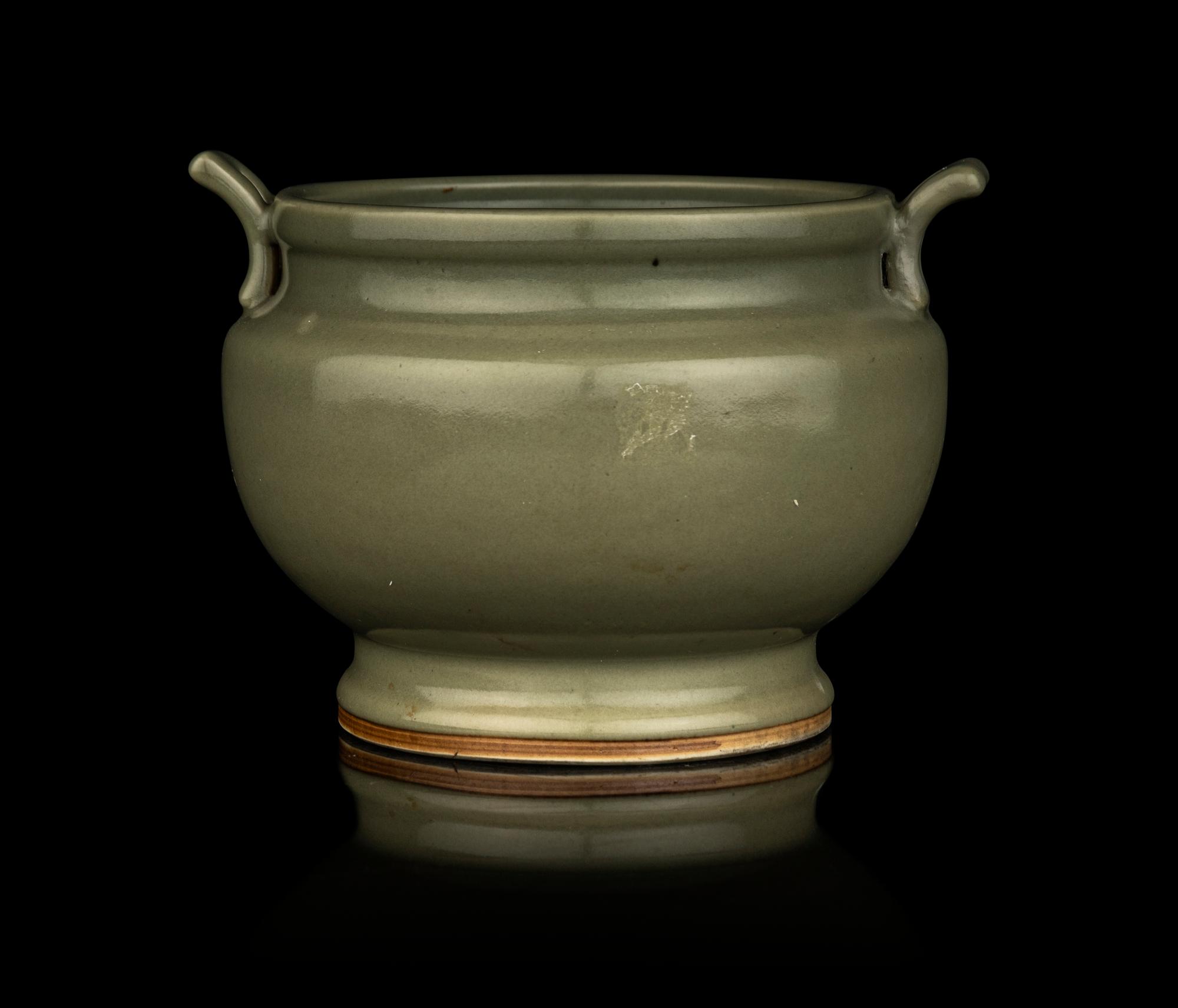 A Chinese Celadon Glazed Porcelain Censer