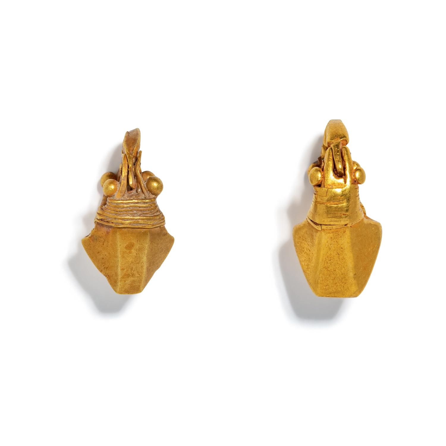 Two Parthian Gold Earrings