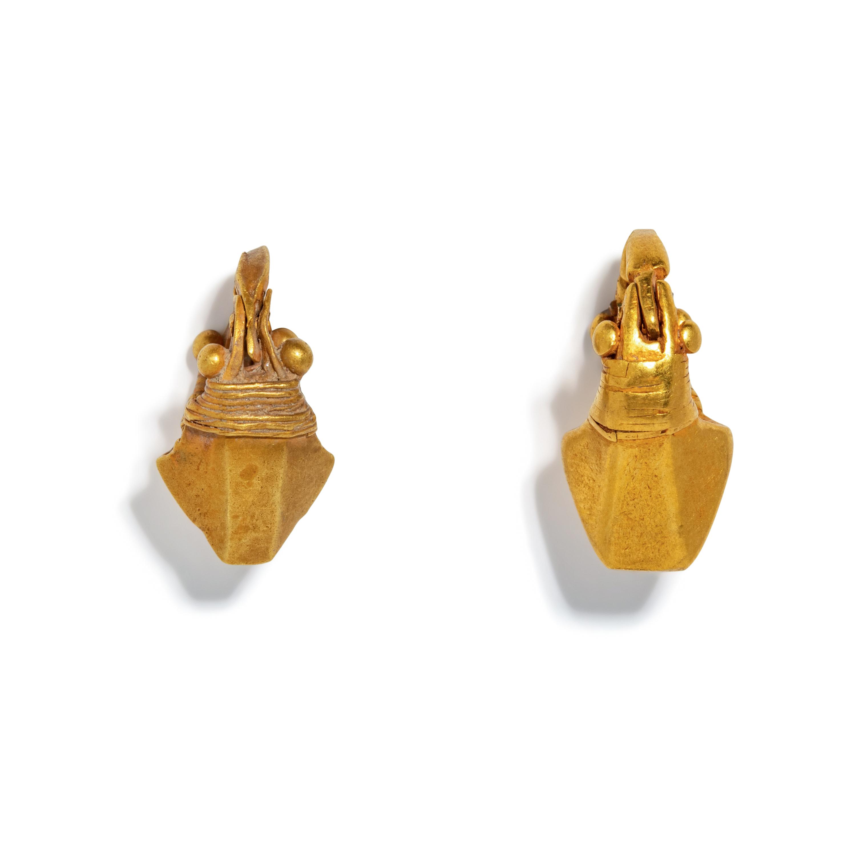 Two Parthian Gold Earrings