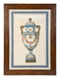 A Group of Eight Framed Chinese Works on Paper Depicting Export Porcelains — EARLY 20TH CENTURY
