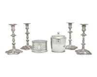 An Assorted Group of Six Sheffield or Silver-Plated Tablewares
