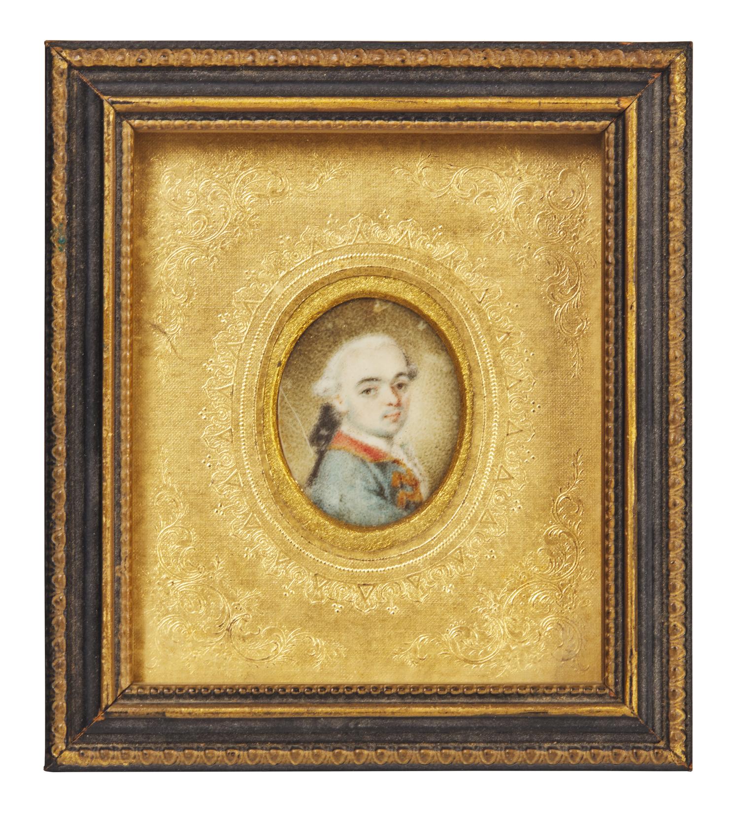 French School 18th Century, A Portrait Miniature of a Gentleman Identified as Francois Fontienne Raphel