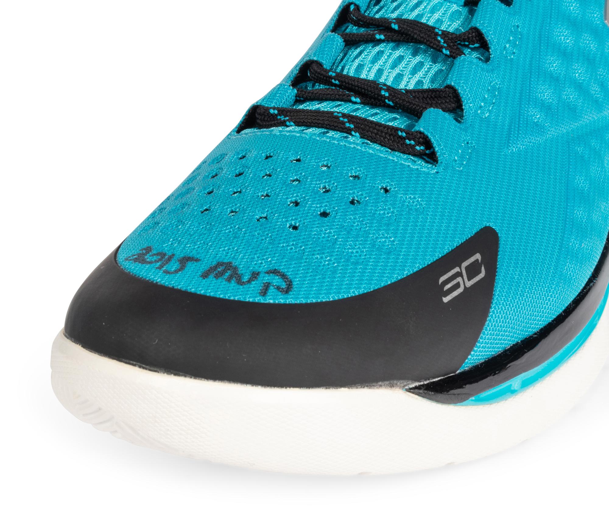 A Pair of Stephen Curry Signed Autograph Under Armour Basketball Shoes (Stephen Curry Authenticated),