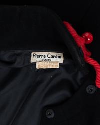 Two Pierre Cardin Coats: One Black, One Brown Vinyl Coated Tweed, 1960-70s