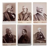 [SUPREME COURT]. A group of 6 cabinet card portraits of justices, notably Salmon P. Chase and other chief justices, comprising: