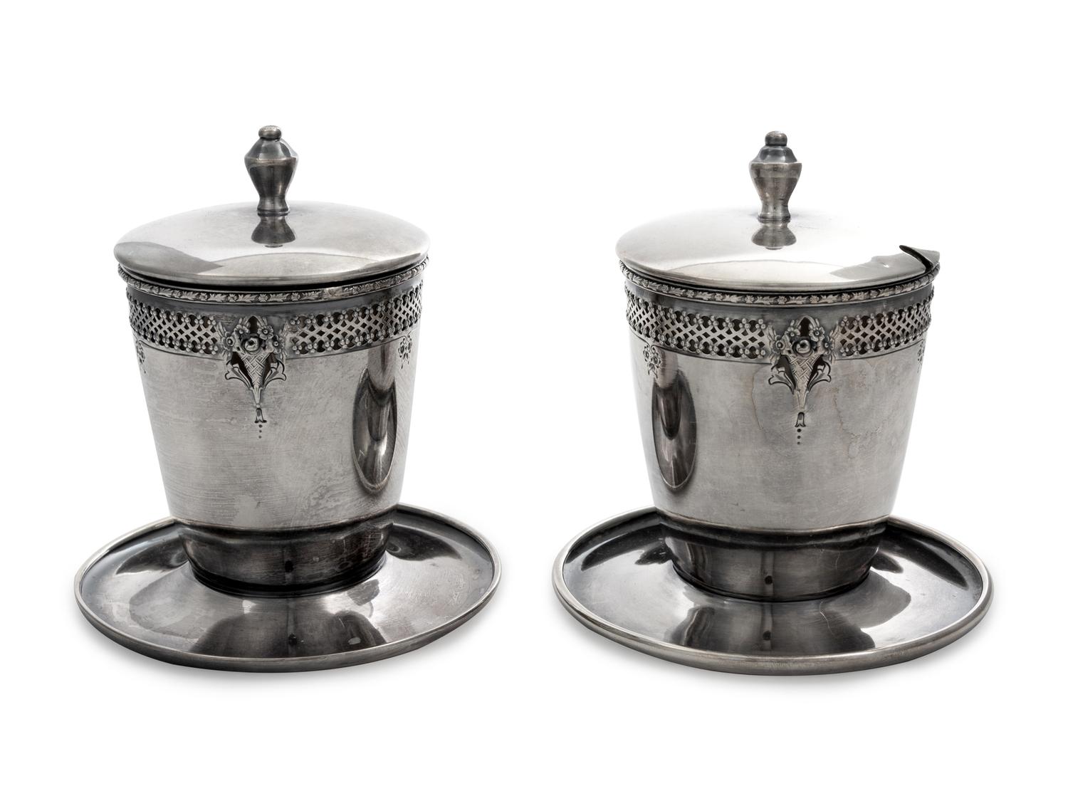 A Pair of Silver-Plate Jars