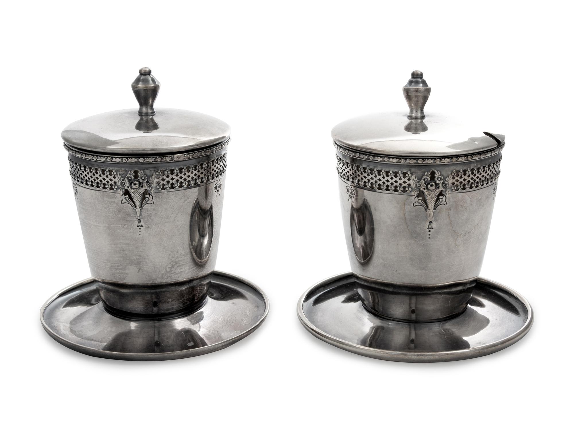 A Pair of Silver-Plate Jars