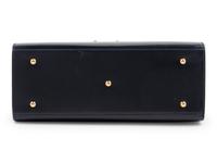 Gucci Navy Leather Front Lock Handbag