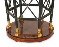 A Pair of Regency Style Mahogany and Ebonized Hexagonal Side Tables — 20th Century