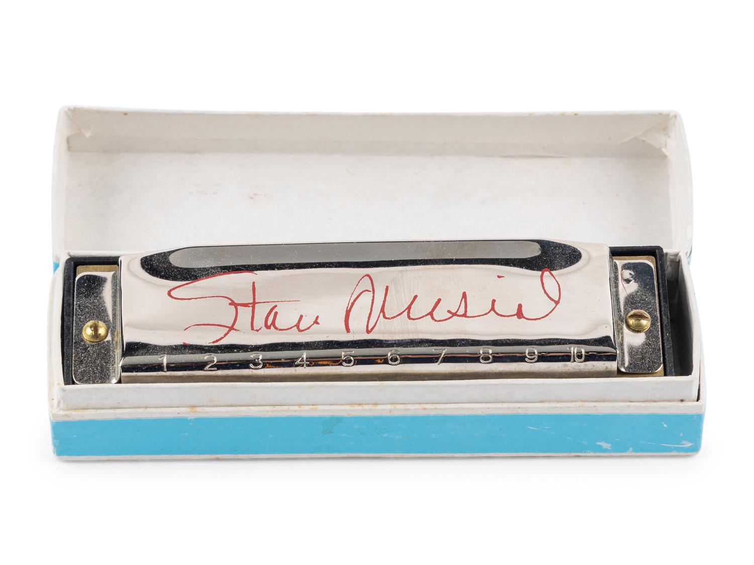 A Stan Musial Signed Autograph Harmonica