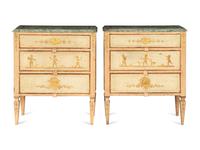A Pair of Italian Polychrome Decorated Commodini