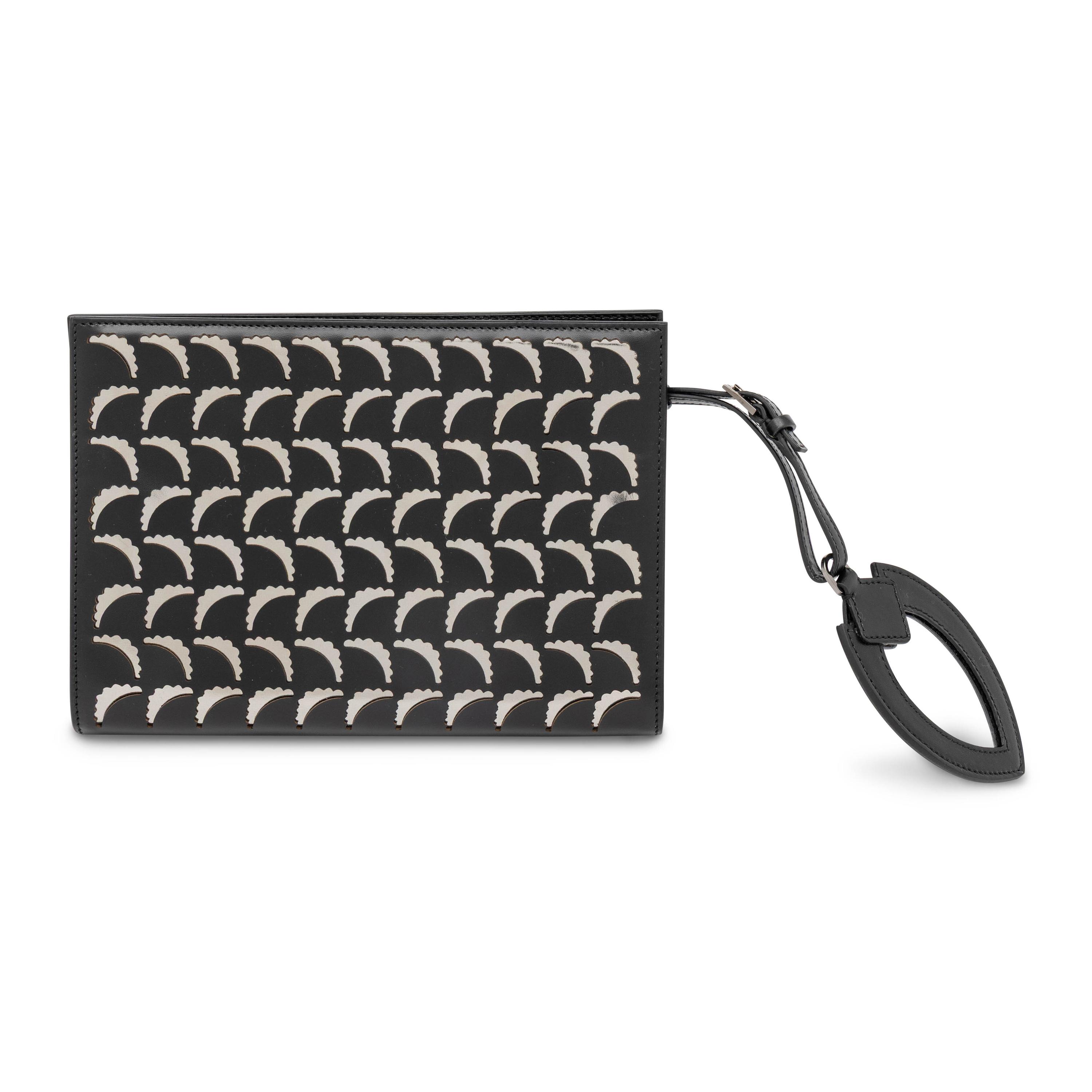 Alaïa, Black Laser-Cut Leather Clutch