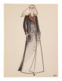 Four Issey Miyake for Geoffrey Beene Fashion Illustrations, Late 1960s-1970