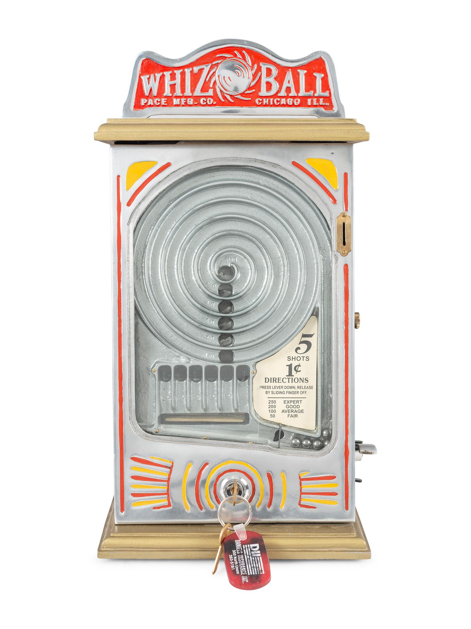 A Pace Manufacturing Co. 1 Cent 'Whiz Ball' Countertop Skill Game