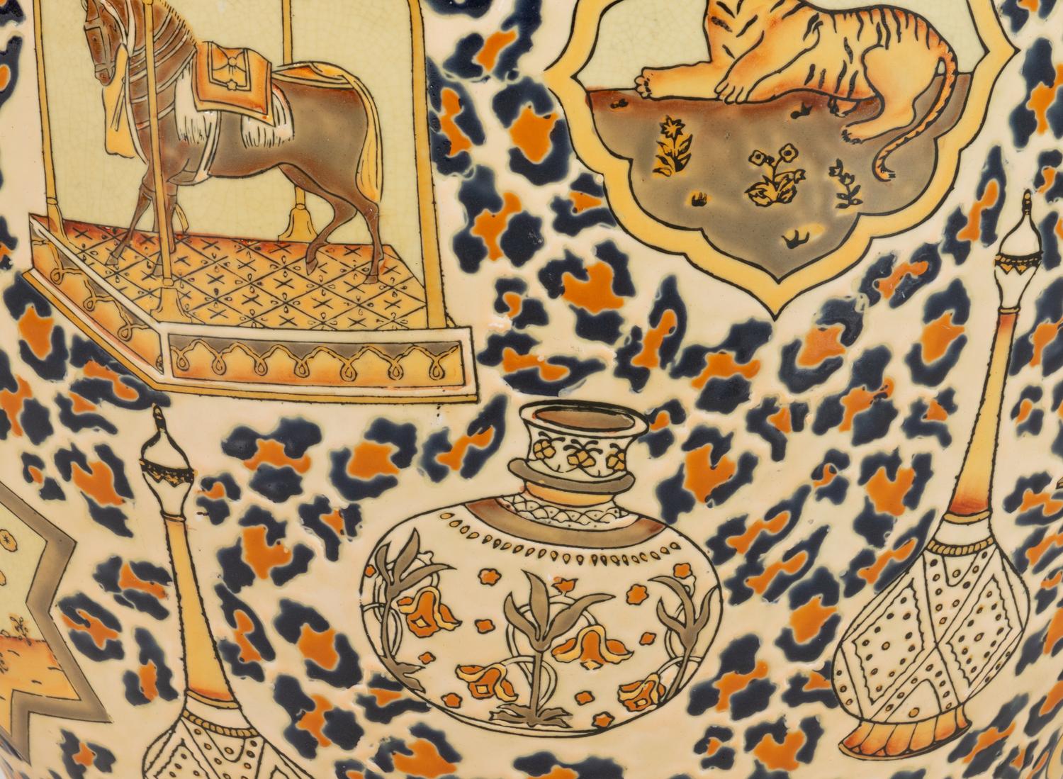 An Enameled Porcelain Jardiniere