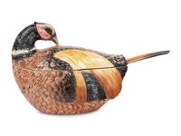 An Italian Glazed Ceramic Pheasant Tureen
